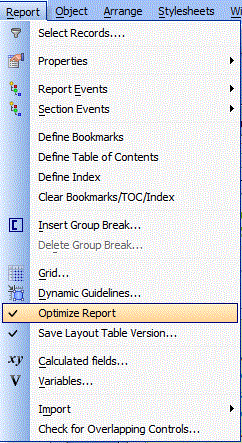 Report Optimization